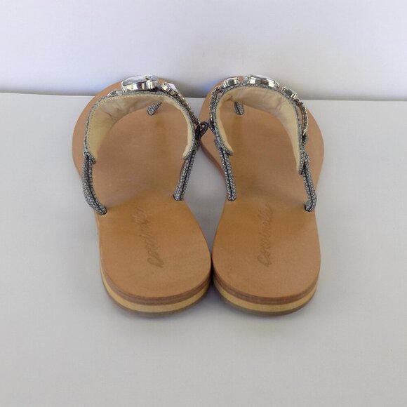 Coccinelle Crystal Embellishments Rhinestone Thong Sandals Size 40/US-9.5 - Picture 4 of 9